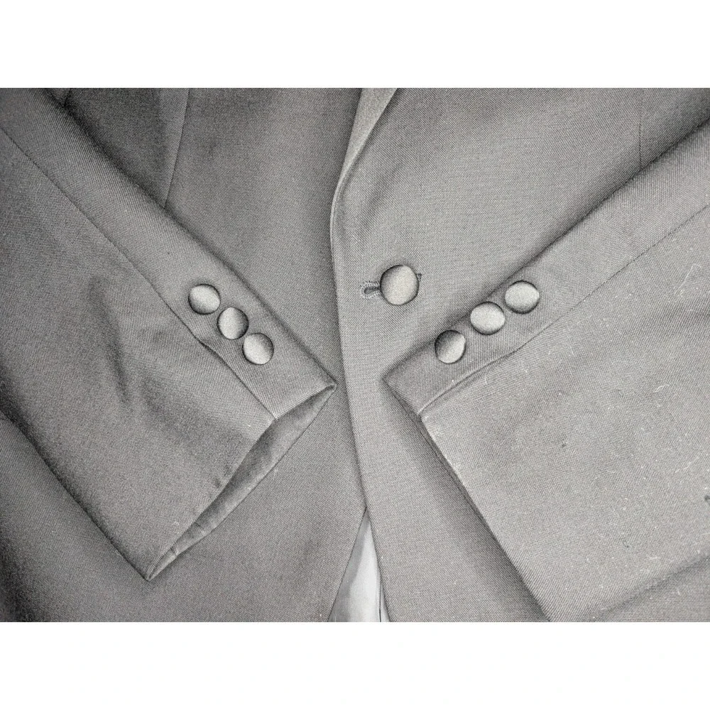 Vintage Giorgio Patrino 100% Pure Wool‎ Black Tuxedo Jacket Blazer Size 39R